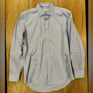 Men's Blue Checkered Dress Shirt